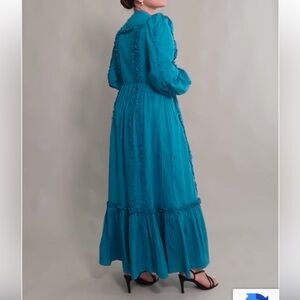 Summer evenings long sleeve button down dress NWT